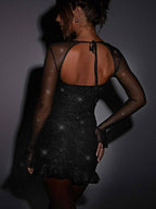 Etta - Chic Black Sparkle Mini Dress