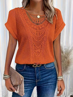 Chic Lace T-Shirt with Trendy Accents