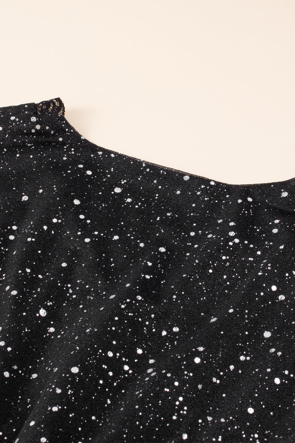 Chic Black Glitter Dress Featuring Graceful Mesh Overlay