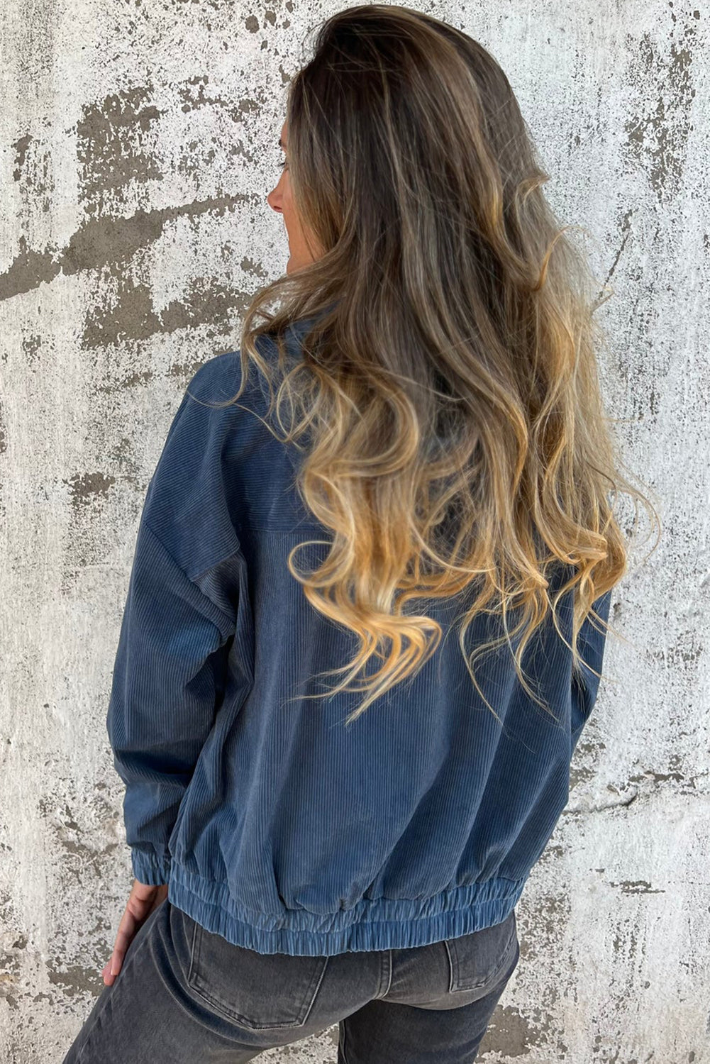 Teal Hooded Jacket Featuring Zipper and Adjustable Drawstring