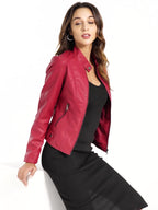Collar-Free Biker Jacket