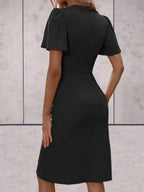 Chic Short Sleeve Wrap Dress