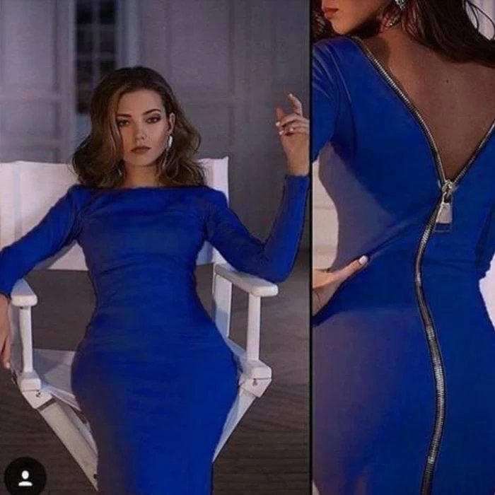 Bernadeth Bodycon Dress with Elegant Full-Length Back Zipper
