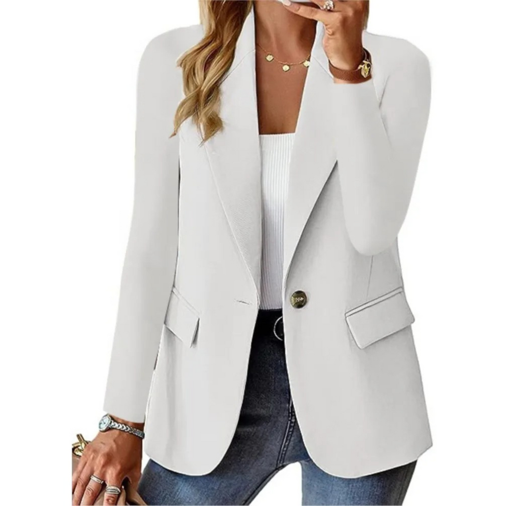 Women's Button-Up Blazer with Practical Pockets
