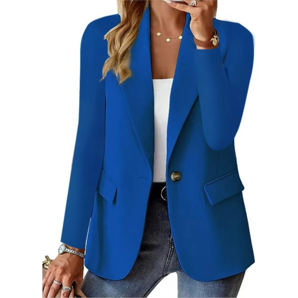 Women's Button-Up Blazer with Practical Pockets