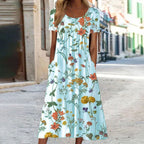 Chic Floral Dress Featuring Tummy Control