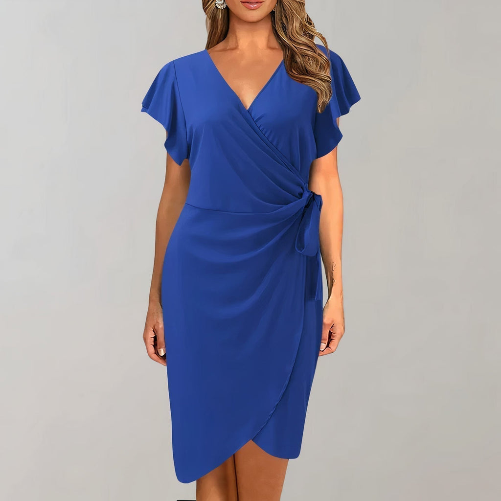 Chic V-Neck Wrap Dress for Women - Perfect for Summer