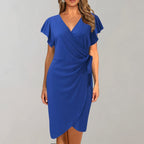 Chic V-Neck Wrap Dress for Women - Perfect for Summer