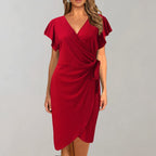Chic V-Neck Wrap Dress for Women - Perfect for Summer
