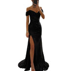 Chic V-Neck Evening Gown