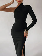 Chic One-Shoulder Elegant Evening Dress