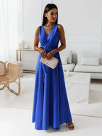 Women's Solid V-Neck Maxi Dress