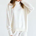 Basic Knit Oversized Turtleneck Sweater for Women