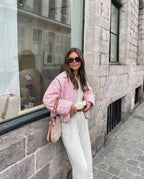 BLOOM – Women's Pink Quilted Patchwork Coat