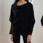 Asira - Asymmetrical Draped Knit Sweater